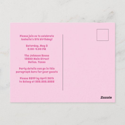 Afrikaans-Amerikaans Cheerleader Roze Verjaardagsf Briefkaart (Achterkant)