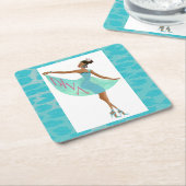 "Afrikaans+Amerikaans+Diva" Vierkante Kartonnen Onderzetter (Schuin)