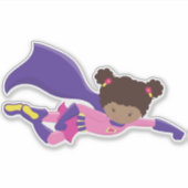 Afrikaans-Amerikaans meisje, Cape, superheld-meisj Sticker (Voorkant)