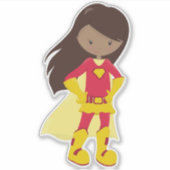 Afrikaans-Amerikaans meisje, superheld-meisje, roo Sticker (Voorkant)