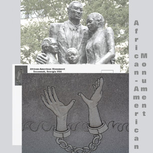 Afrikaans-Amerikaans Monument Savannah GA Travel Briefkaart