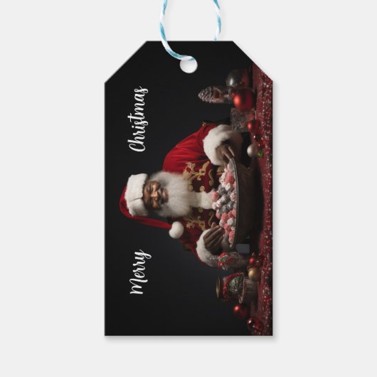 Afrikaans Amerikaans Santa Snoep Land Cadeaulabel (Voorkant)