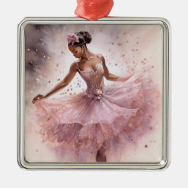 Afrikaans Amerikaans SugarPlum Fairy Roze Bloemen Metalen Ornament