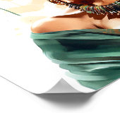 Afrikaans Amerikaans Vrouw Schilderen Poster (Hoek)