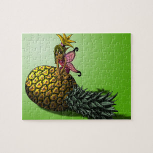 Afrikaans-Amerikaanse feier en ananas Legpuzzel