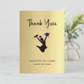 Afrikaans-Amerikaanse goudAfstuderen Bedankkaart (Staand voorkant)