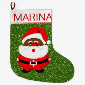 Afrikaans-Amerikaanse kerstkerstgroen wit Grote Kerstsok (Voorkant)