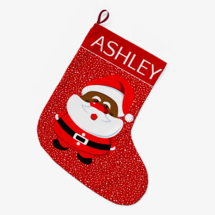 Afrikaans-Amerikaanse Kerstman Kerstmis rood Grote Kerstsok