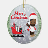 Afrikaans-Amerikaanse kerstversiering Keramisch Ornament (Links)