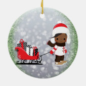 Afrikaans-Amerikaanse kerstversiering Keramisch Ornament (Achterkant)