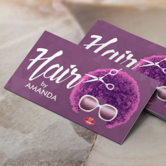 Afrikaans-Amerikaanse moderne Paarse Hair Salon Visitekaartje