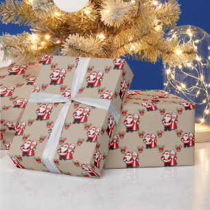 Afrikaans-Amerikaanse Mr en Mrs Clause Gift Wrap Cadeaupapier