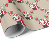 Afrikaans-Amerikaanse Mr en Mrs Clause Gift Wrap Cadeaupapier (Rol Hoek)