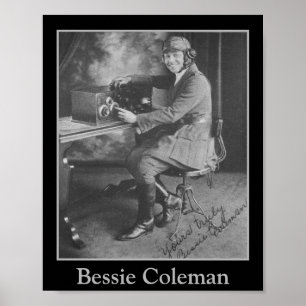 Afrikaans-Amerikaanse piloot Bessie Coleman Portra Poster
