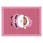 Afrikaans-Amerikaanse Sinterklaas Kerstmis roze Tafelkleed (Voorkant (Horizontaal))