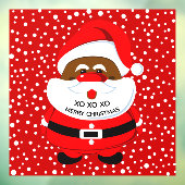 Afrikaans-Amerikaanse Sinterklaas rood Kerstvenste Raamsticker (Vel 3)