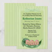 Afrikaans-Amerikaanse Triplets Girl Baby shower no Kaart (Voorkant / Achterkant)