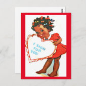 -Afrikaans-Amerikaanse Valentijn Briefkaart (Voorkant / Achterkant)