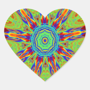 Afrikaans-Aziatisch Europees etnisch patroon Hart Sticker