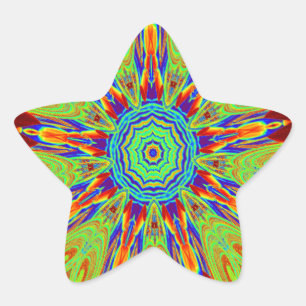 Afrikaans-Aziatisch Europees etnisch patroon Ster Sticker