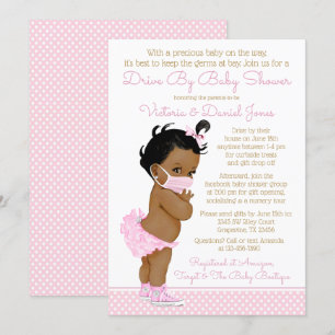 Afrikaans babymeisje met masker Drive By Baby Show Kaart