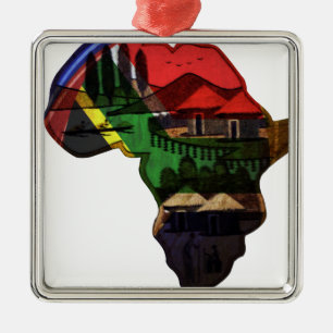 Afrikaans continent metalen ornament