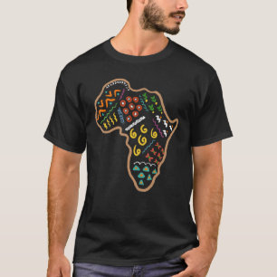 Afrikaans continent van Afrika Kleurrijke Doodle D T-shirt