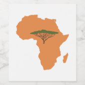 Afrikaans continent wijn etiket (Enkel label)
