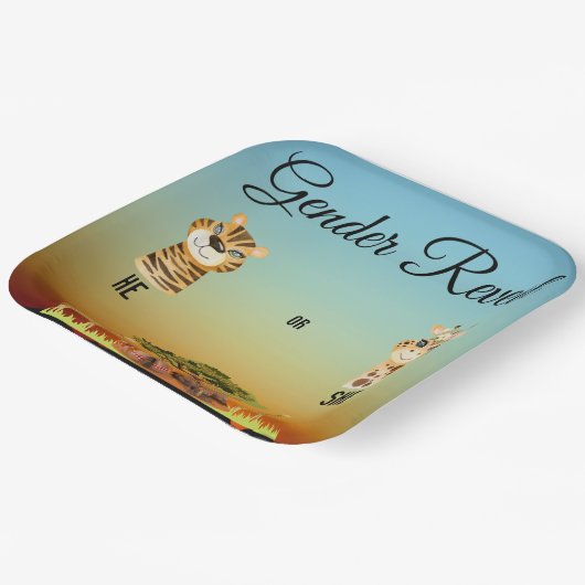 Afrikaans Dier Geslacht onthullen Behuizing Kaart Papieren Bordje (Gebogen)