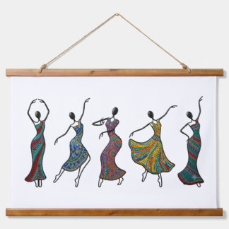 Afrikaans Draad & Mozaïek Dansende Vrouwen Kunst T Hangend Wandkleed