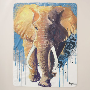 Afrikaans ellefant design Wilddieren Sherpa Deken