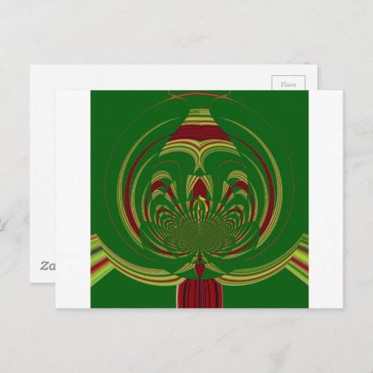 Afrikaans Etnisch Groen Bloemen Motief Patroon Ont Briefkaart (Voorkant / Achterkant)