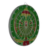 Afrikaans Etnisch Groen Bloemen Motief Patroon Ont Dartbord (Voorkant Links)