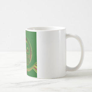 Afrikaans Etnisch Groen Bloemen Motief Patroon Ont Koffiemok