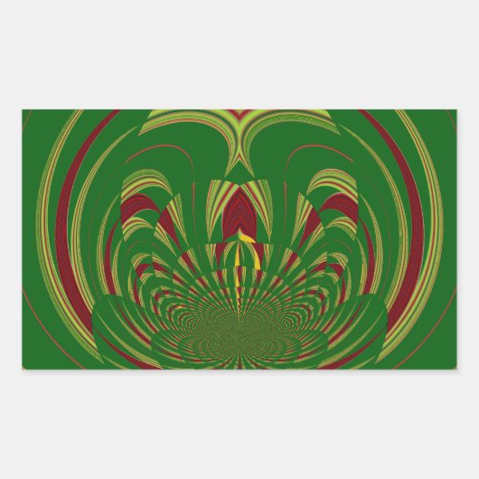 Afrikaans Etnisch Groen Bloemen Motief Patroon Ont Rechthoekige Sticker (Voorkant)