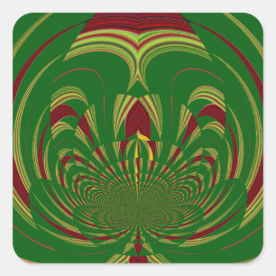 Afrikaans Etnisch Groen Bloemen Motief Patroon Ont Vierkante Sticker