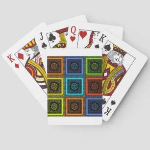 Afrikaans geblokt patroon kunstprint pokerkaarten