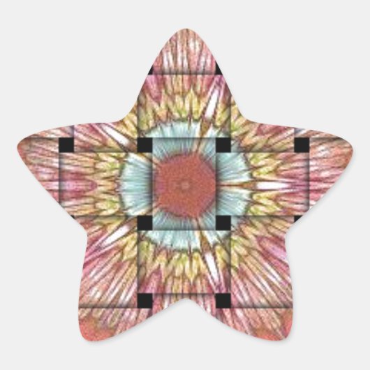 Afrikaans geïnspireerde kunstdruk – geometrisch ge ster sticker (Voorkant)