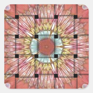 Afrikaans geïnspireerde kunstdruk – geometrisch ge vierkante sticker