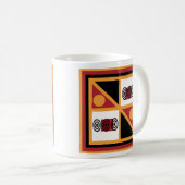 Afrikaans geometrisch patroon koffiemok (Voorkant rechts)