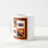 Afrikaans geometrisch patroon koffiemok (Voorkant links)