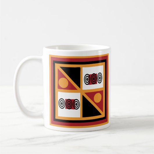 Afrikaans geometrisch patroon koffiemok (Links)