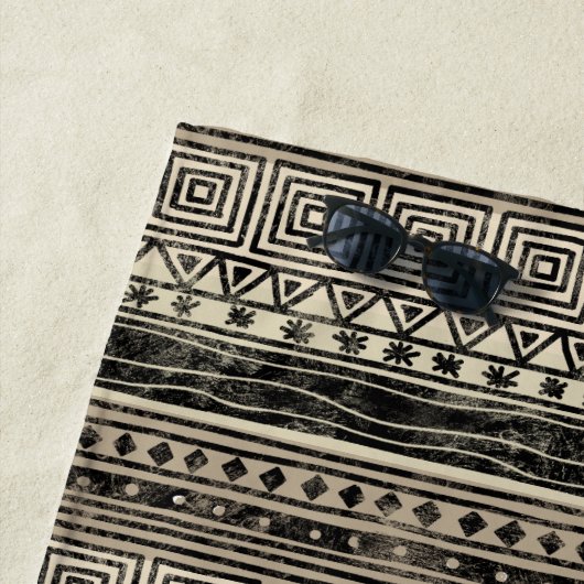 Afrikaans geometrisch patroon strandlaken (In situ)