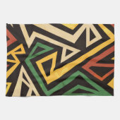 Afrikaans geometrisch tribaalpatroon theedoek (Horizontaal)