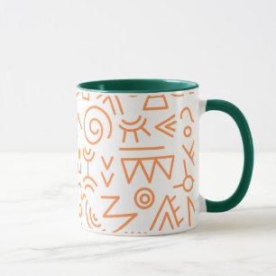 Afrikaans Indiaans patroon Oranje kunstwerk op gro Mok
