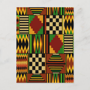 Afrikaans Koninklijk Kente Stof Design Briefkaart