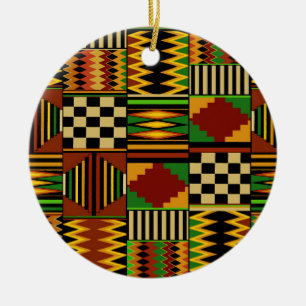 Afrikaans Koninklijk Kente Stof Design Keramisch Ornament