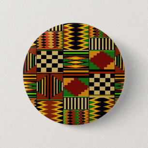 Afrikaans Koninklijk Kente Stof Design Ronde Button 5,7 Cm