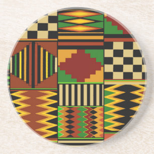 Afrikaans Koninklijk Kente Stof Design Zandsteen Onderzetter
