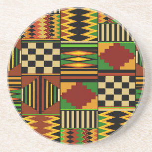 Afrikaans Koninklijk Kente Stof Design Zandsteen Onderzetter